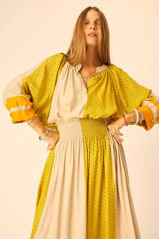 Women Natalie Martin Tops Remy Top Block Zigzag Tangerine