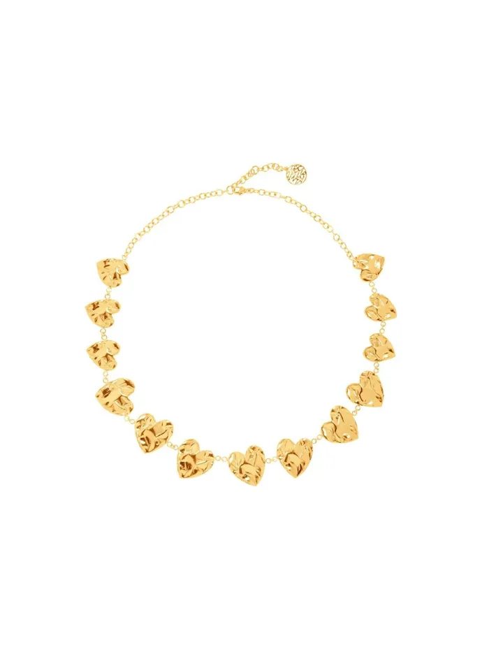 Women Necklaces Oscar De La Renta Crushed Heart Necklace Gold