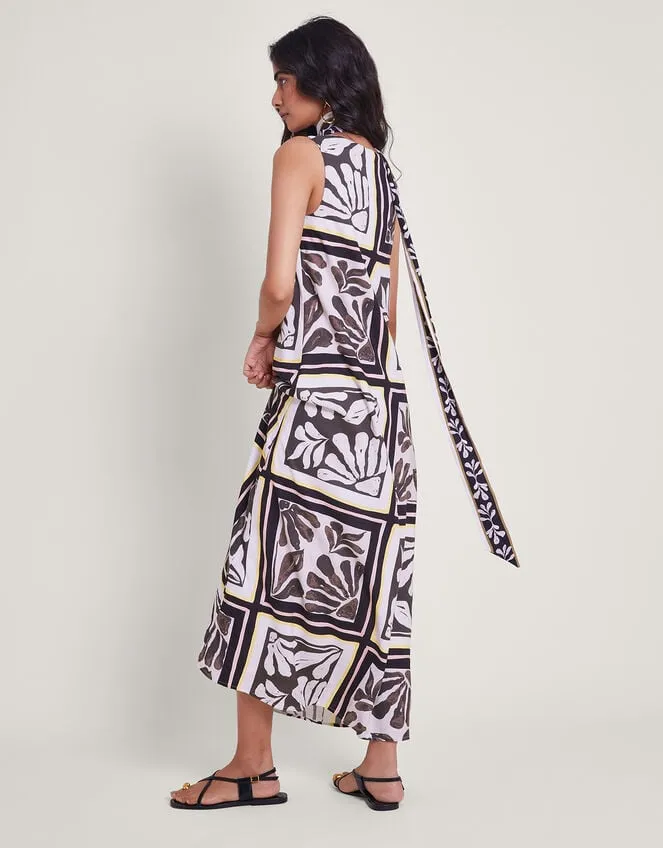 Women Nelinha Print Linen Dress Black Monsoon Dresses