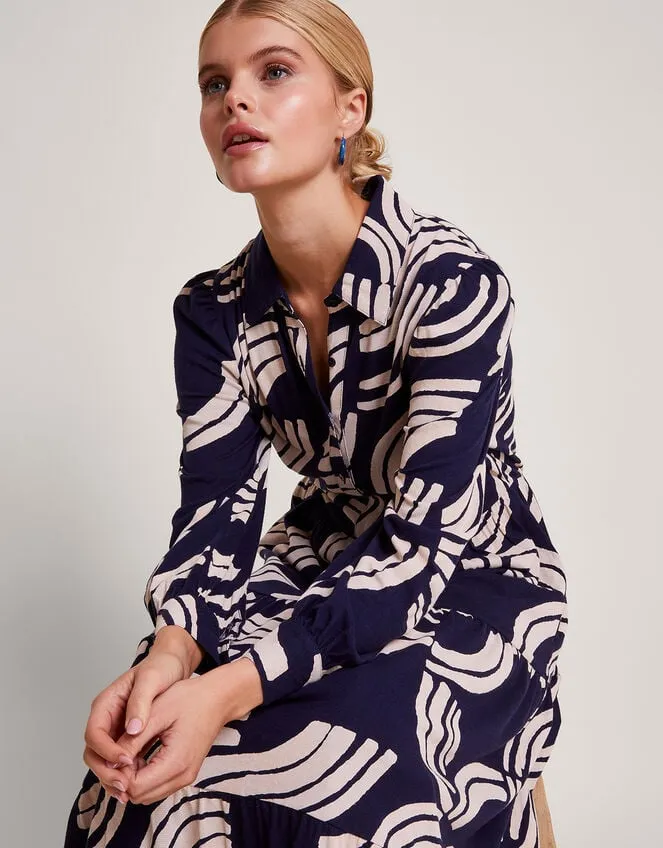 Women Nula Print Tier Dress Blue Monsoon Dresses