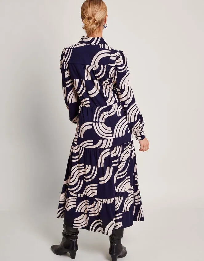 Women Nula Print Tier Dress Blue Monsoon Dresses