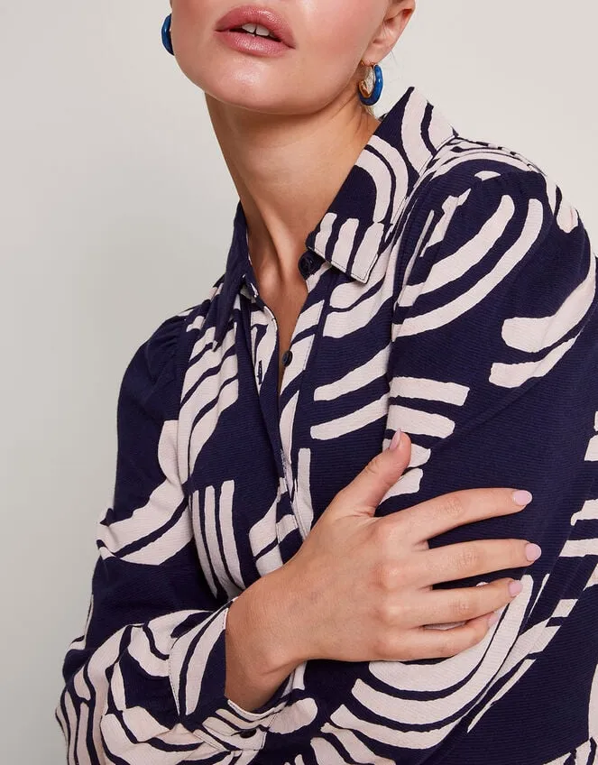 Women Nula Print Tier Dress Blue Monsoon Dresses