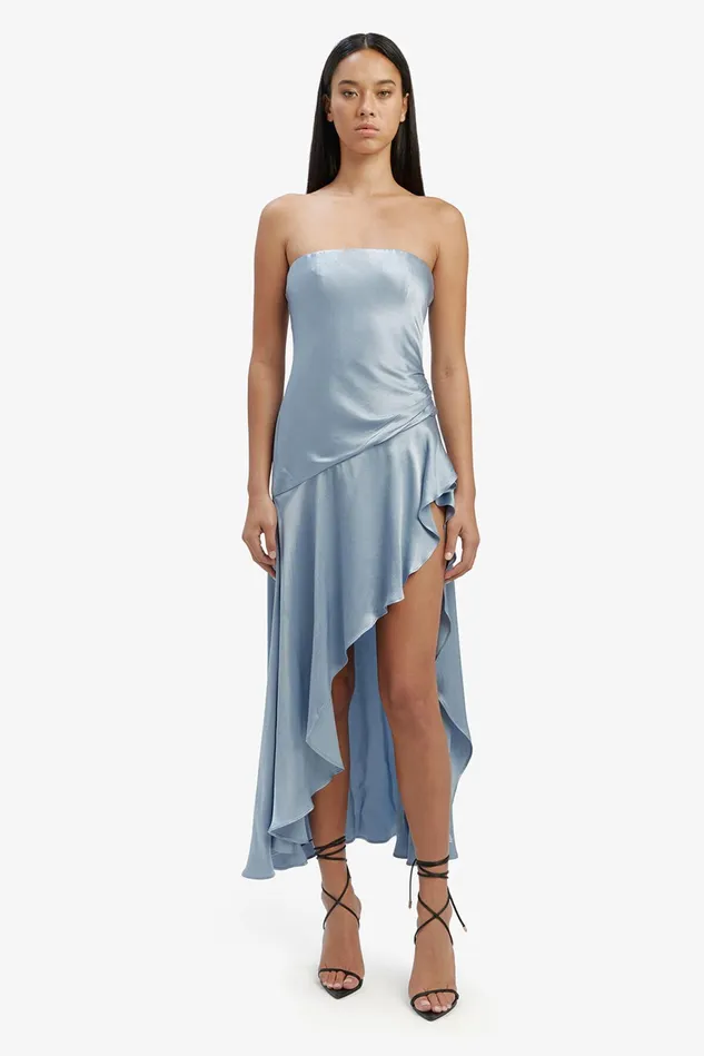 Women Occasion Dresses Bardot Lorenza Midi Dress In Dusty Blue Dusty Blue