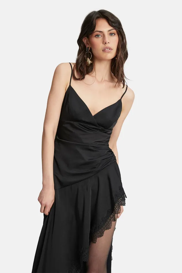 Women Occasion Dresses Bardot Sorella Lace Trim Midi Dress In Black Black Women Occasion Dresses Bardot Sorella Lace Trim Midi Dress In Black Black