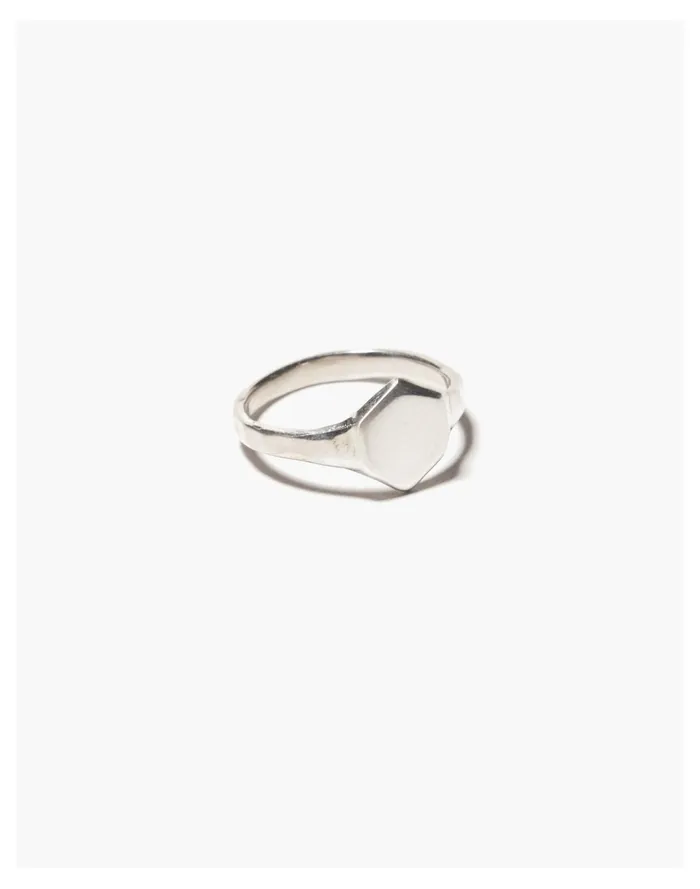 Women Odette Hex Signet Ring Silver Madewell Rings Women Odette Hex Signet Ring Silver Madewell Rings