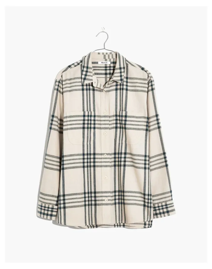 Women Oversized Ex Boyfriend Swing Shirt In Windowpane Midnight Green Madewell Tops and Shirts Women Oversized Ex Boyfriend Swing Shirt In Windowpane Midnight Green Madewell Tops and Shirts