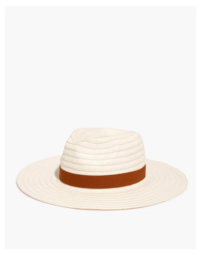 Women Packable Braided Straw Hat Antique Cream Madewell Hats