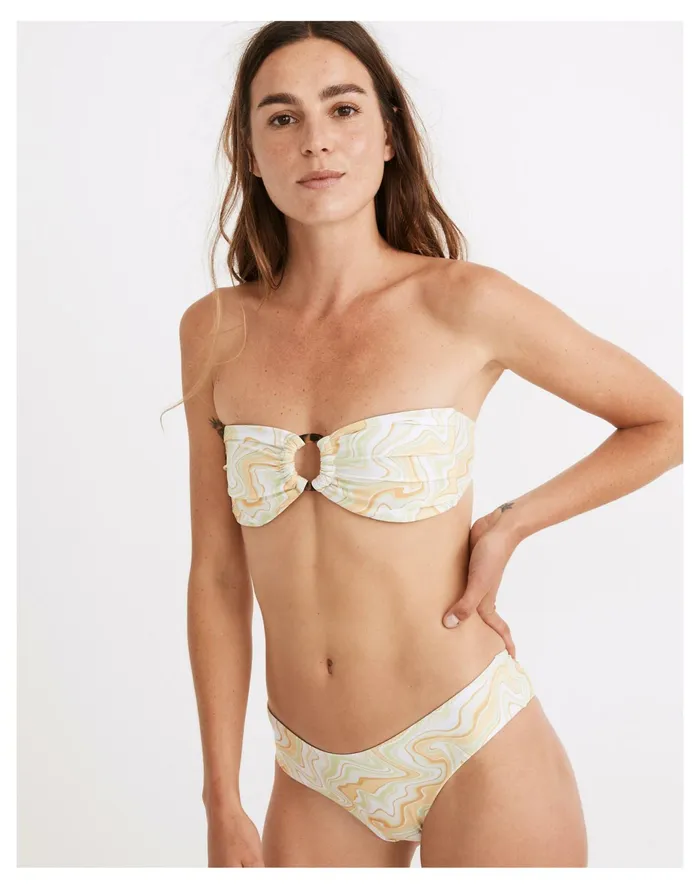 Women Palm Bruna Bandeau Bikini Top In Goldie Print Goldie Madewell Swim