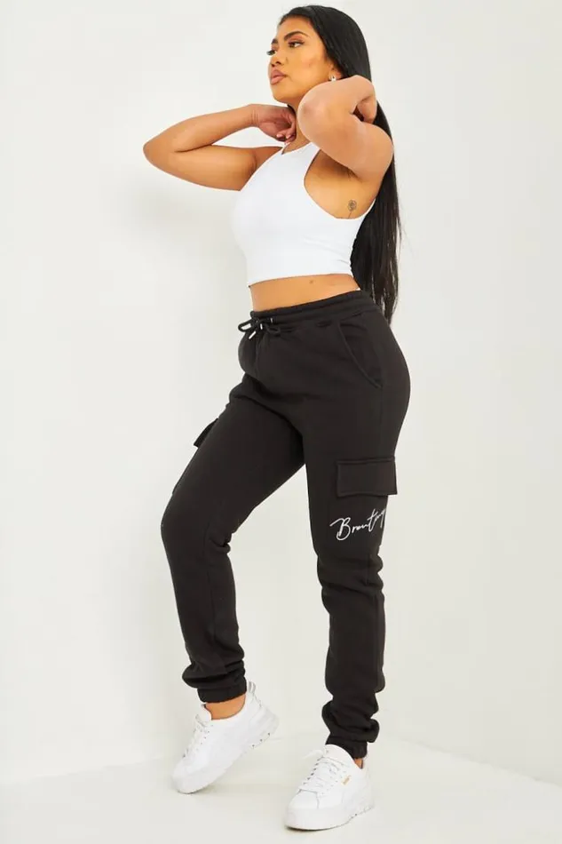 Women Pantalon De Jogging Noir Poches Cargo Inscription Brentiny Black Brentiny Paris Jogging Bottoms Women Pantalon De Jogging Noir Poches Cargo Inscription Brentiny Black Brentiny Paris Jogging Bottoms