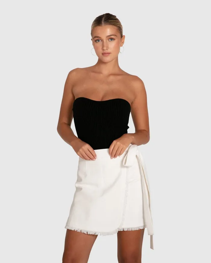Women Pants and Skirts Belle and Bloom There She Goes Frayed Edge Skirt 8211 Cream