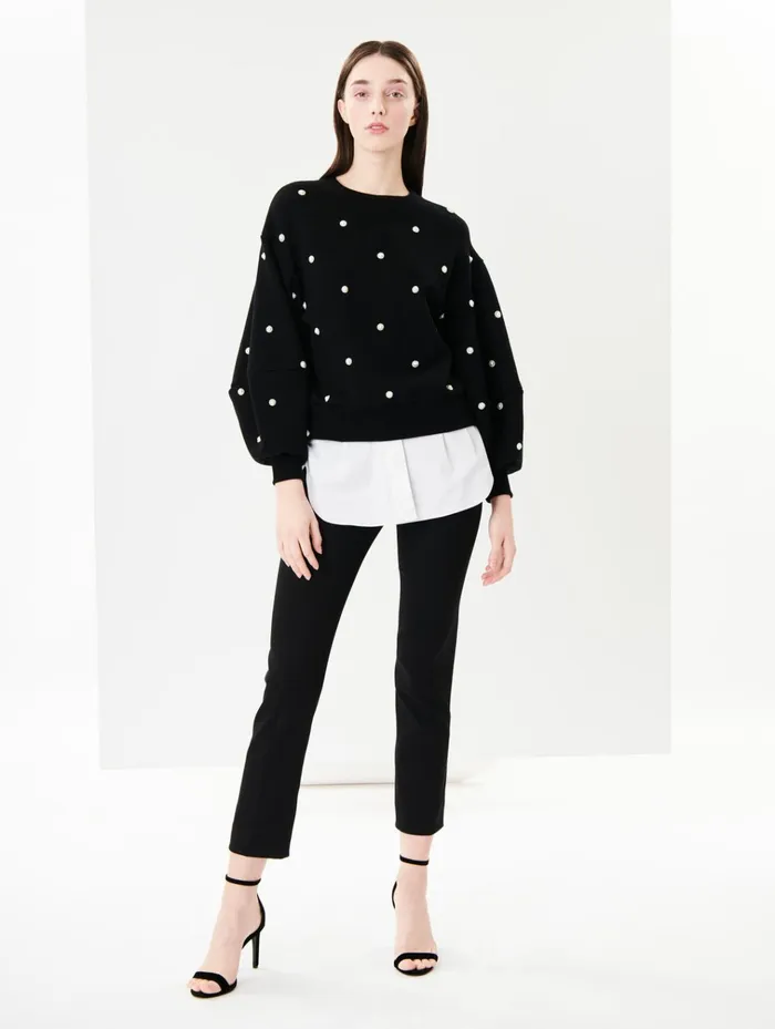 Women Pants and Skirts Oscar De La Renta Stretch WoolGabardine Pant Black