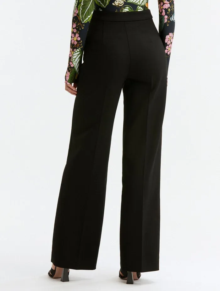 Women Pants and Skirts Oscar De La Renta Zip Front Wide Leg Pant Black Women Pants and Skirts Oscar De La Renta Zip Front Wide Leg Pant Black