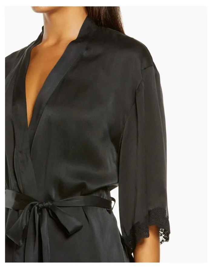 Women Papinelle Sleepwear Pure Silk Lace Robe Black Madewell Pajamas Women Papinelle Sleepwear Pure Silk Lace Robe Black Madewell Pajamas