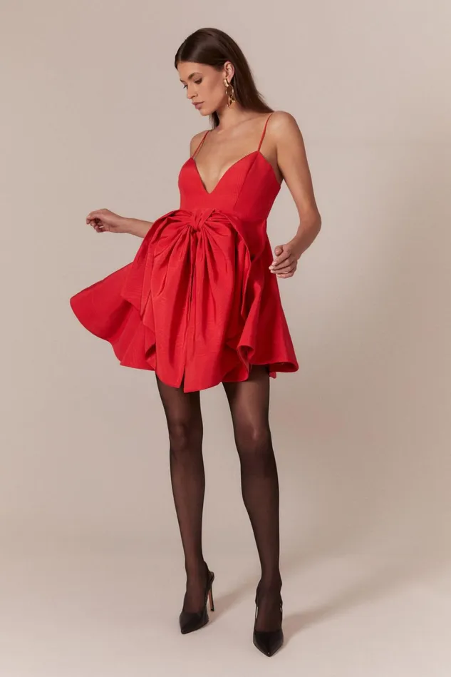 Women Party Dresses Bardot Annabelle Mini Dress In Fire Red Fire Red Women Party Dresses Bardot Annabelle Mini Dress In Fire Red Fire Red