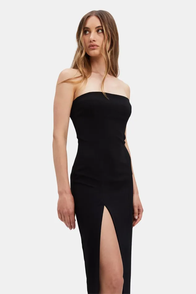 Women Party Dresses Bardot Mercer Midi Dress In Black Black Women Party Dresses Bardot Mercer Midi Dress In Black Black