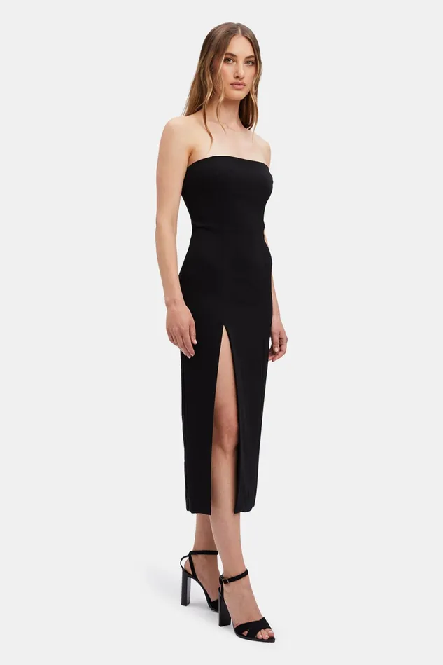 Women Party Dresses Bardot Mercer Midi Dress In Black Black Women Party Dresses Bardot Mercer Midi Dress In Black Black