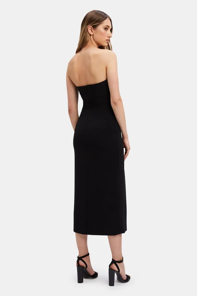 Women Party Dresses Bardot Mercer Midi Dress In Black Black Women Party Dresses Bardot Mercer Midi Dress In Black Black