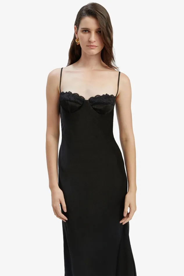Women Party Dresses Bardot Sabina Midi Dress In Black Black Women Party Dresses Bardot Sabina Midi Dress In Black Black
