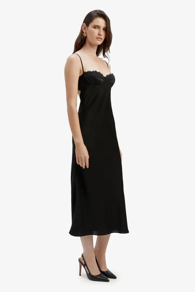 Women Party Dresses Bardot Sabina Midi Dress In Black Black Women Party Dresses Bardot Sabina Midi Dress In Black Black