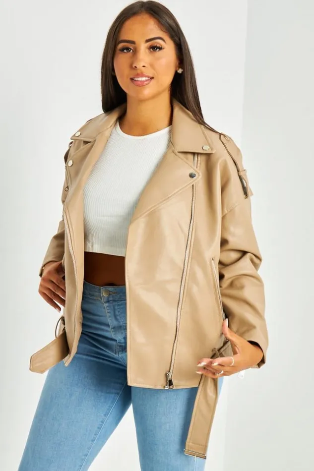 Women Perfecto En Simili Cuir Taupe Ceintur Darkbeige Brentiny Paris Jackets Women Perfecto En Simili Cuir Taupe Ceintur Darkbeige Brentiny Paris Jackets