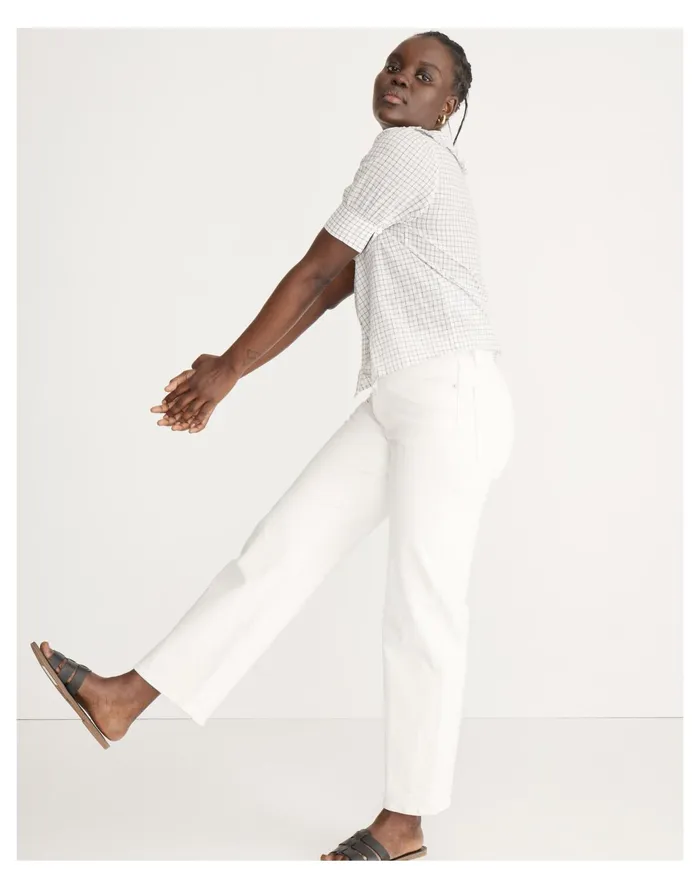 Women Peter Pan Collar Shirt In Windowpane Lighthouse Madewell Tops and Shirts Women Peter Pan Collar Shirt In Windowpane Lighthouse Madewell Tops and Shirts