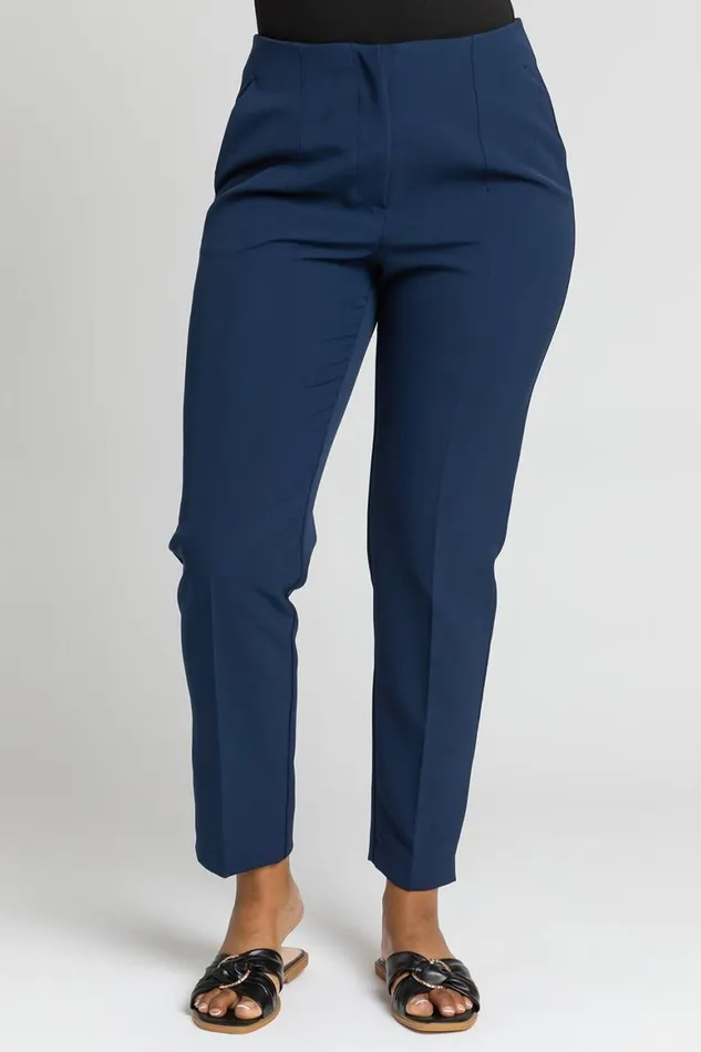 Women Petite Soft Jersey Cropped Tapered Trouser Roman Trousers