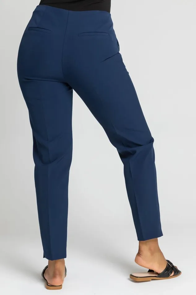 Women Petite Soft Jersey Cropped Tapered Trouser Roman Trousers