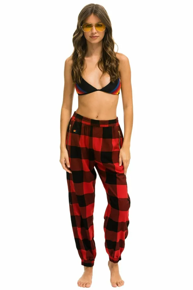 Women PLAID LODGE PANT 8211 BUFFALO PLAID Aviator Nation Sweatpants