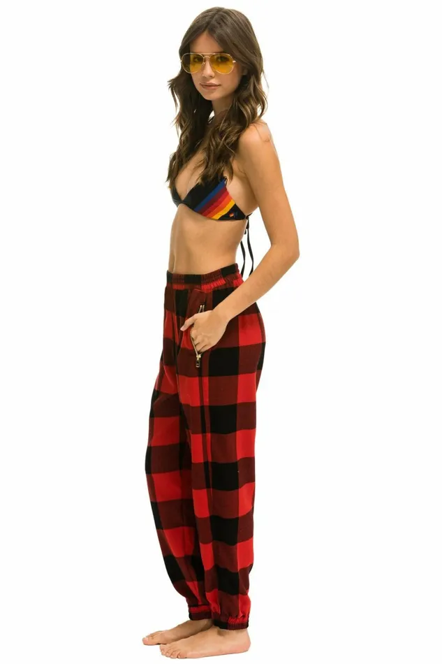 Women PLAID LODGE PANT 8211 BUFFALO PLAID Aviator Nation Sweatpants Women PLAID LODGE PANT 8211 BUFFALO PLAID Aviator Nation Sweatpants