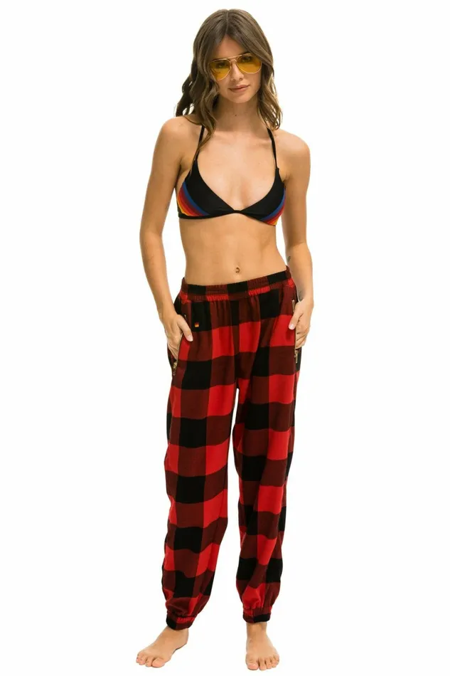 Women PLAID LODGE PANT 8211 BUFFALO PLAID Aviator Nation Sweatpants Women PLAID LODGE PANT 8211 BUFFALO PLAID Aviator Nation Sweatpants