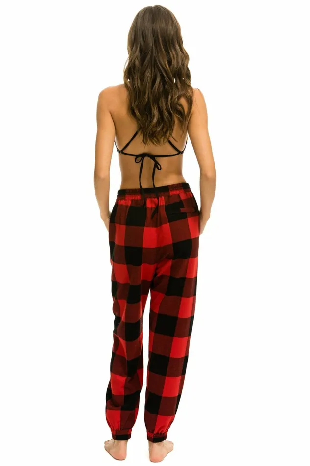 Women PLAID LODGE PANT 8211 BUFFALO PLAID Aviator Nation Sweatpants Women PLAID LODGE PANT 8211 BUFFALO PLAID Aviator Nation Sweatpants