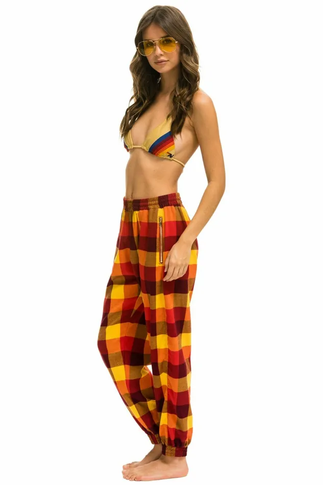 Women PLAID LODGE PANT 8211 SURFY PLAID Aviator Nation Sweatpants Women PLAID LODGE PANT 8211 SURFY PLAID Aviator Nation Sweatpants
