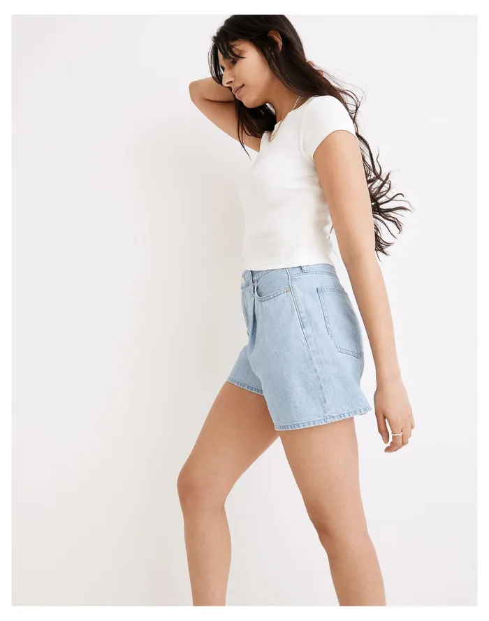 Women Pleated Denim Shorts In Erindale Wash Erindale Wash Madewell Shorts Women Pleated Denim Shorts In Erindale Wash Erindale Wash Madewell Shorts
