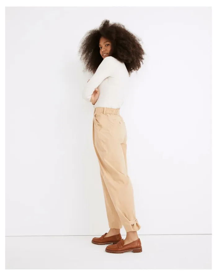 Women Pleated Pull On Balloon Pants Desert Dune Madewell Jeans Women Pleated Pull On Balloon Pants Desert Dune Madewell Jeans