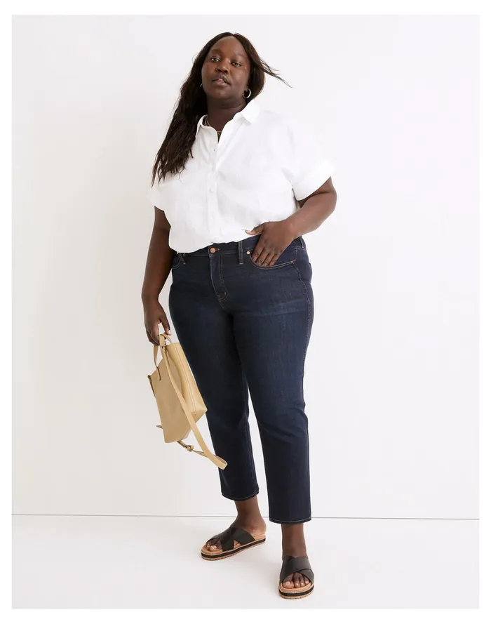 Women Plus Mid Rise Stovepipe Jeans In Larkspur Wash Larkspur Madewell Jeans