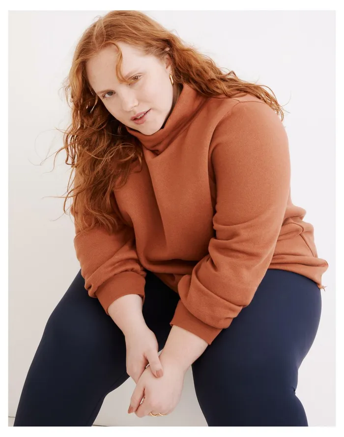 Women Plus MWL Betterterry Relaxed Turtleneck Sweatshirt Warm Umber Madewell MWL Athleisure Women Plus MWL Betterterry Relaxed Turtleneck Sweatshirt Warm Umber Madewell MWL Athleisure