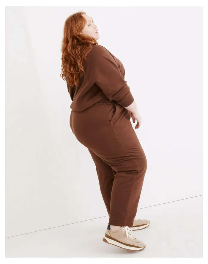 Women Plus MWL Ribbed Seamed Sweatpants Hot Cocoa Madewell MWL Athleisure Women Plus MWL Ribbed Seamed Sweatpants Hot Cocoa Madewell MWL Athleisure