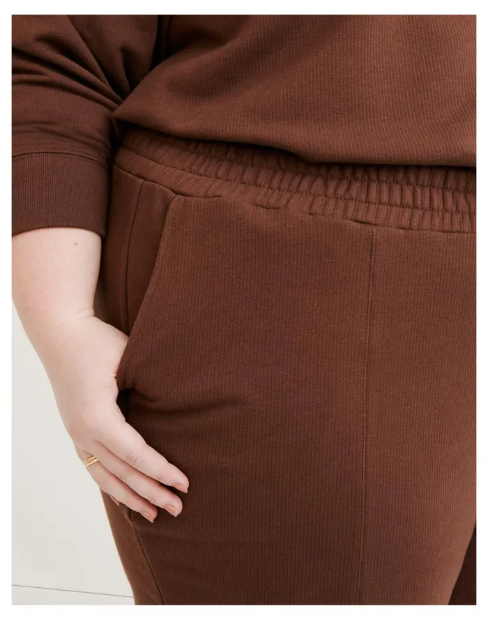 Women Plus MWL Ribbed Seamed Sweatpants Hot Cocoa Madewell MWL Athleisure Women Plus MWL Ribbed Seamed Sweatpants Hot Cocoa Madewell MWL Athleisure