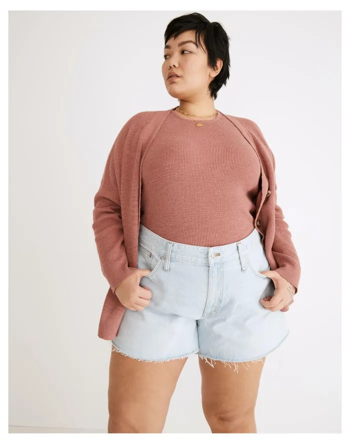Women Plus Relaxed Denim Shorts In Essen Wash Essen Wash Madewell Shorts