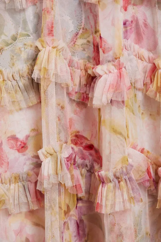 Women Printed Dresses Needle and Thread Iris Ruffle Ballerina Dress Multi