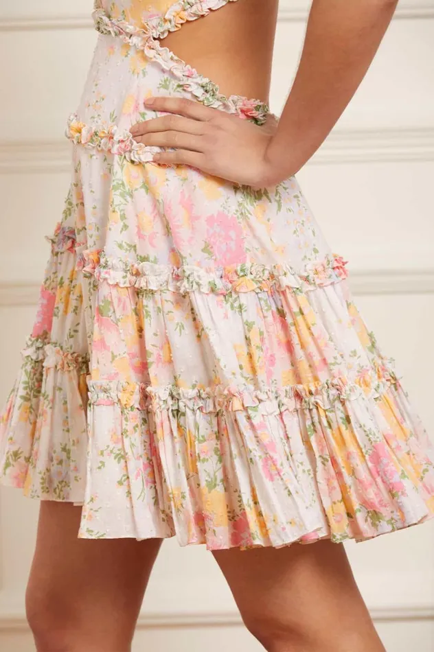 Women Printed Dresses Needle and Thread Sunrise Bloom Backless Cotton Micro Mini Dress Multi