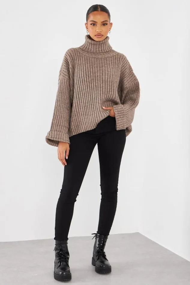 Women Pull Ctel Col Roul Taupe Darkbeige Brentiny Paris Sweaters and Sweatshirts Women Pull Ctel Col Roul Taupe Darkbeige Brentiny Paris Sweaters and Sweatshirts