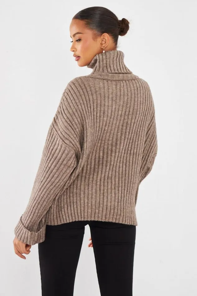 Women Pull Ctel Col Roul Taupe Darkbeige Brentiny Paris Sweaters and Sweatshirts Women Pull Ctel Col Roul Taupe Darkbeige Brentiny Paris Sweaters and Sweatshirts