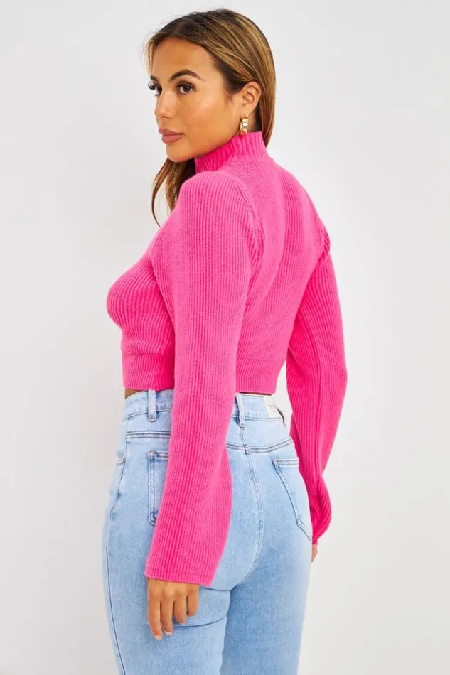 Women Pull Court En Mailles Rose Pink Brentiny Paris Sweaters and Sweatshirts Women Pull Court En Mailles Rose Pink Brentiny Paris Sweaters and Sweatshirts