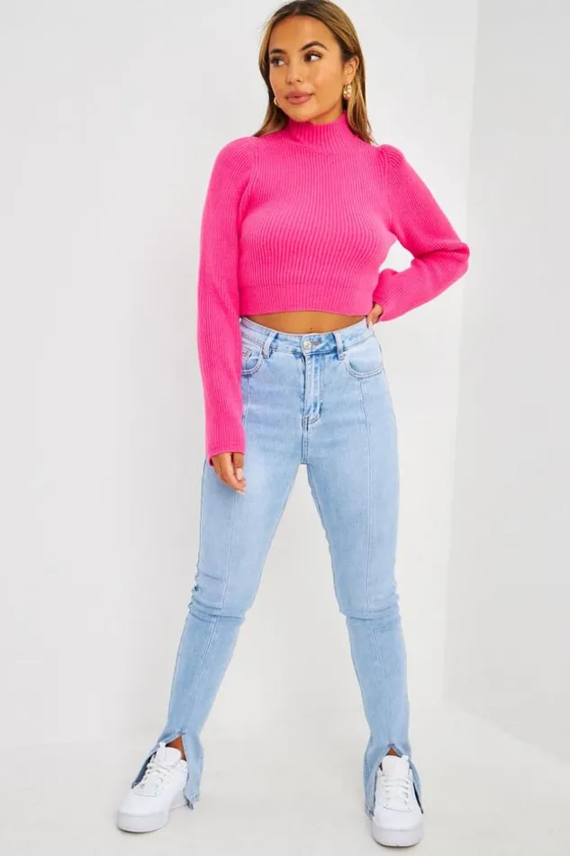 Women Pull Court En Mailles Rose Pink Brentiny Paris Sweaters and Sweatshirts Women Pull Court En Mailles Rose Pink Brentiny Paris Sweaters and Sweatshirts