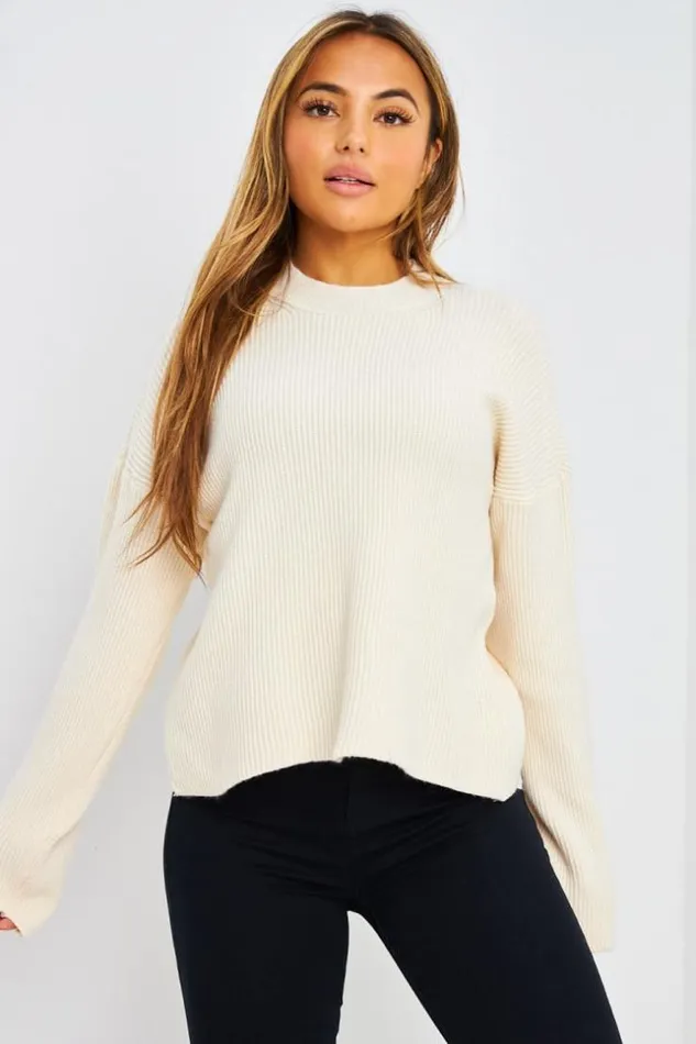 Women Pull cru En Grosses Mailles Ecru Brentiny Paris Sweaters and Sweatshirts Women Pull cru En Grosses Mailles Ecru Brentiny Paris Sweaters and Sweatshirts