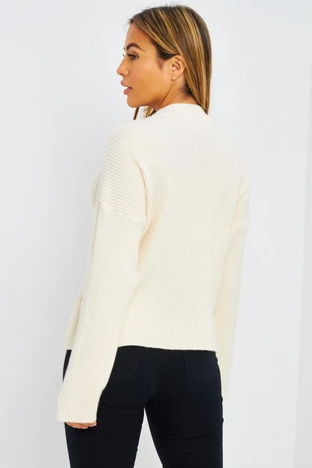Women Pull cru En Grosses Mailles Ecru Brentiny Paris Sweaters and Sweatshirts Women Pull cru En Grosses Mailles Ecru Brentiny Paris Sweaters and Sweatshirts