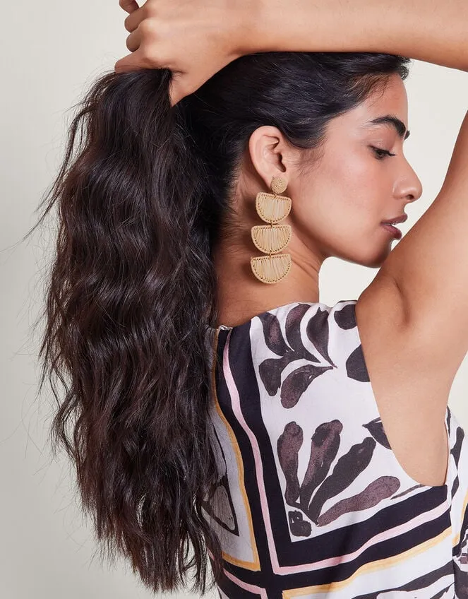 Women Raffia Drop Earrings Monsoon Jewellery and Hair