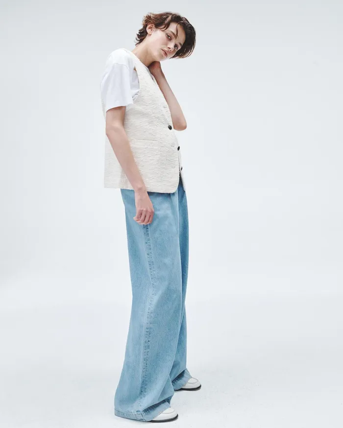 Women Rag and Bone Blazers and Vests Charlotte Italian Tweed Vest Ivory Women Rag and Bone Blazers and Vests Charlotte Italian Tweed Vest Ivory