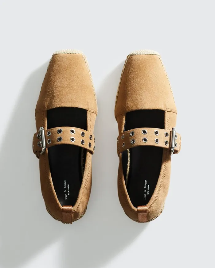 Women Rag and Bone Flats Anteros Espadrille Oak Brown Suede Women Rag and Bone Flats Anteros Espadrille Oak Brown Suede